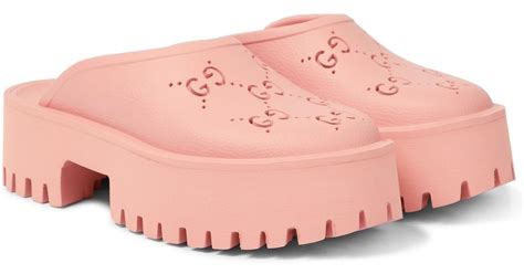 gucci pink rubber sandals|Gucci clogs rubber women's.